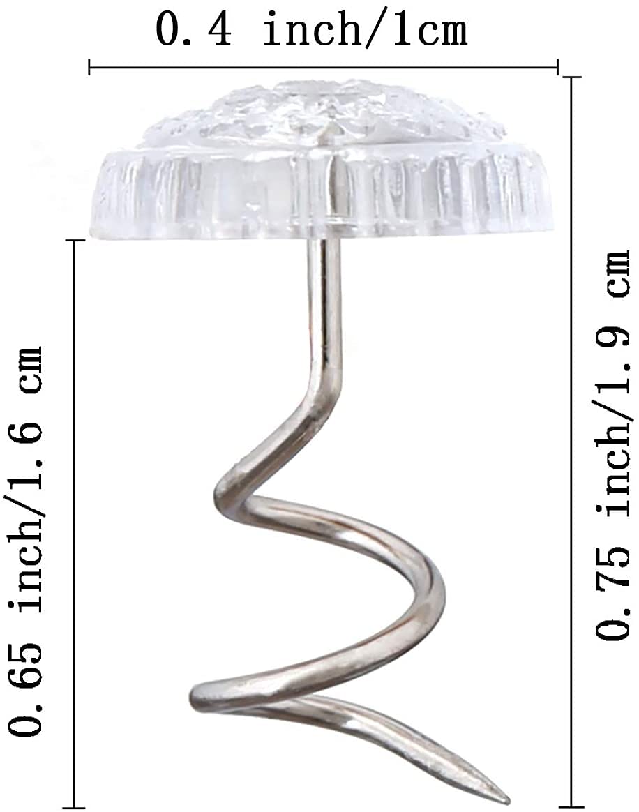 Akstore 20 Pcs Bed Skirt Pins Clear Heads Twist Pins for Upholstery, Slipcovers and Bedskirts, Bedskirt Pins (20PCS)