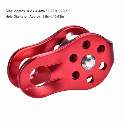 Chiffonade 2 Pcs 20KN Heavy-Duty Aluminum Alloy Pulley - Fixed Side Rope Pulley for Climbing, Rappelling & Outdoor Activities (Red)