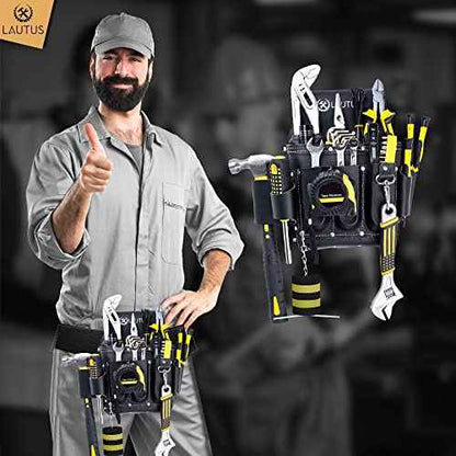 LAUTUS Oiled Tanned Heavy Duty Tool Belt/Pouch/Bag, Framer, Carpenter, Construction, Framers, Handyman, Electrician
