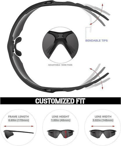 HTS Huntersky Tactical Shooting Safety Glasses - Anti-Fog ANSI Z87.1 Ballistic Eye Protection for Hunting & Airsoft