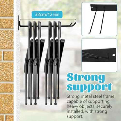 2 Pack Folding Chair Storage Rack for Chair Organization and Garage Wall Mount Storage, Garden Tool Rack Organizer