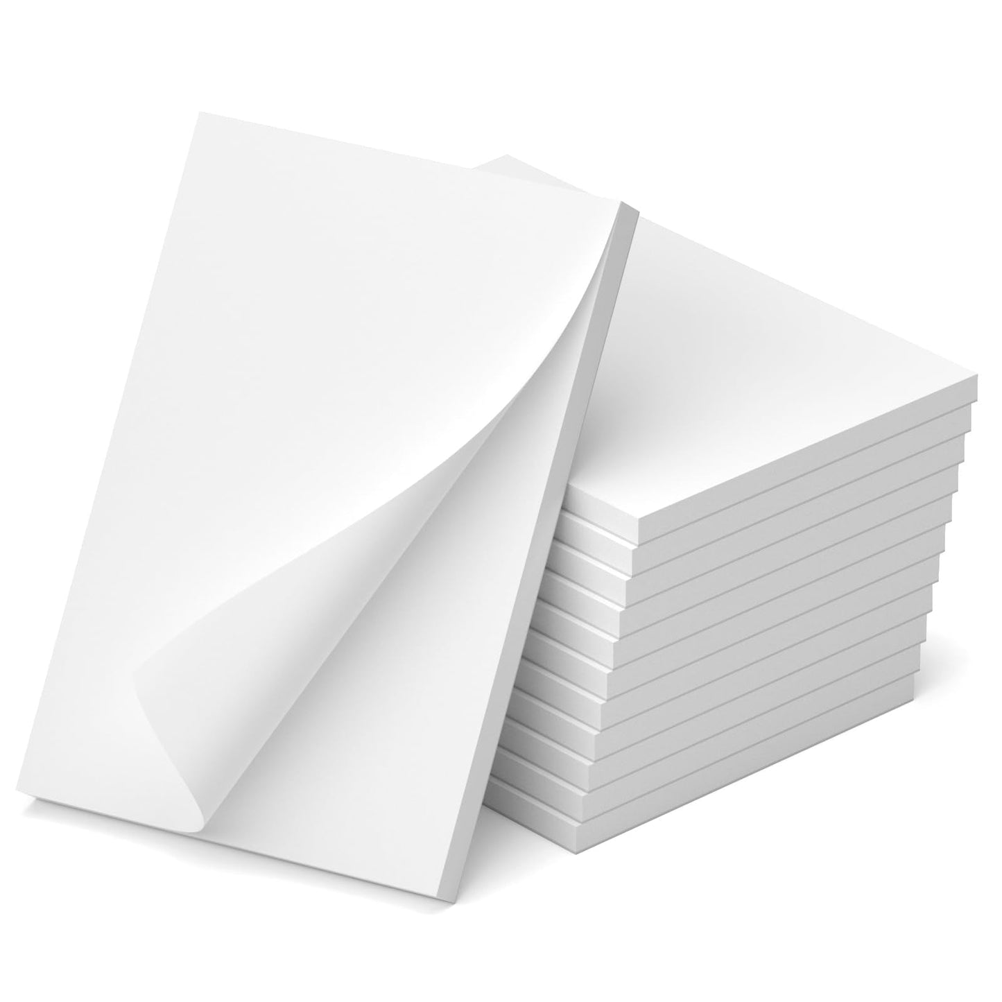 12 Pack Blank Note Pads 4x6 Inch, 50 Sheets Per Small Notepads, Blank Scratch Pads for Writing, Tear Off Notepads 4x6, Unlined Memo Pad of Paper, Server Note Pads Suitable for To Do Grocery List