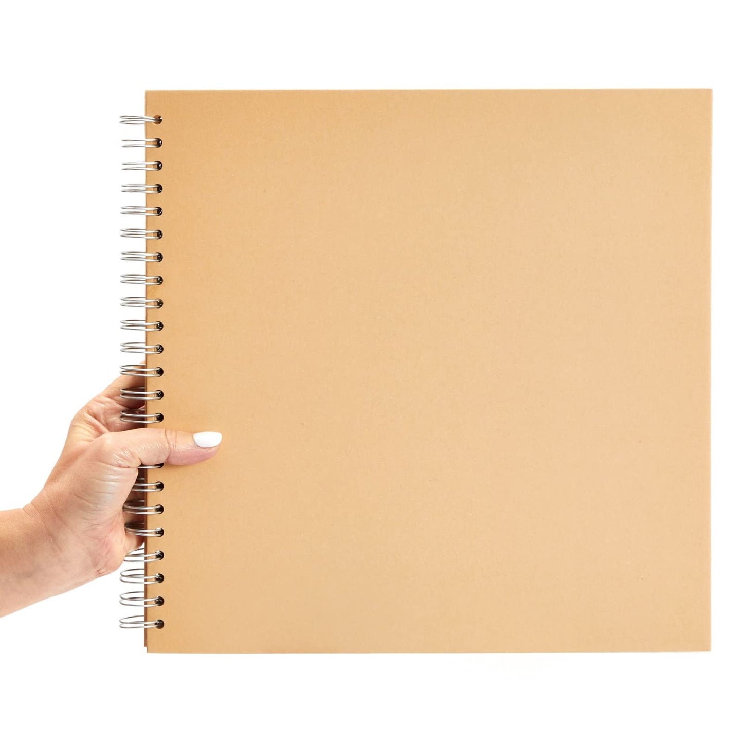Paper Junkie Spiral Bound Scrapbook Album - 12 x 12 In, Kraft Hardcover, 40 Sheets (80 Pages) - Blank Kraft Paper Pages Lay-Flat for Drawing & Writing - Scrapbook Journal