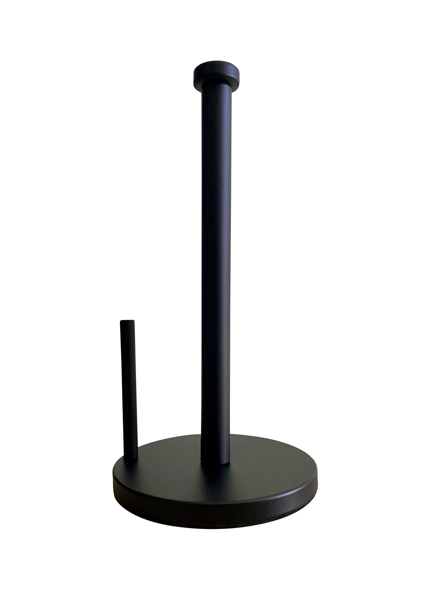 Steelware Central Black Paper Towel Holder Countertop Stainless Steel Paper Towel Stand with Weighted Non-Slip Base One-Handed Tear, Rust-Resistant Kitchen Roll Holder, Standard, Jumbo & Large Rolls