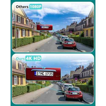 4K Solar Security Cameras Wireless Outdoor, 5GHz/2.4GHz WiFi Cameras for Home Security with Dual Lens, Siren, Human Auto Tracking, Color Night Vision, 2-Way Talk, IP66