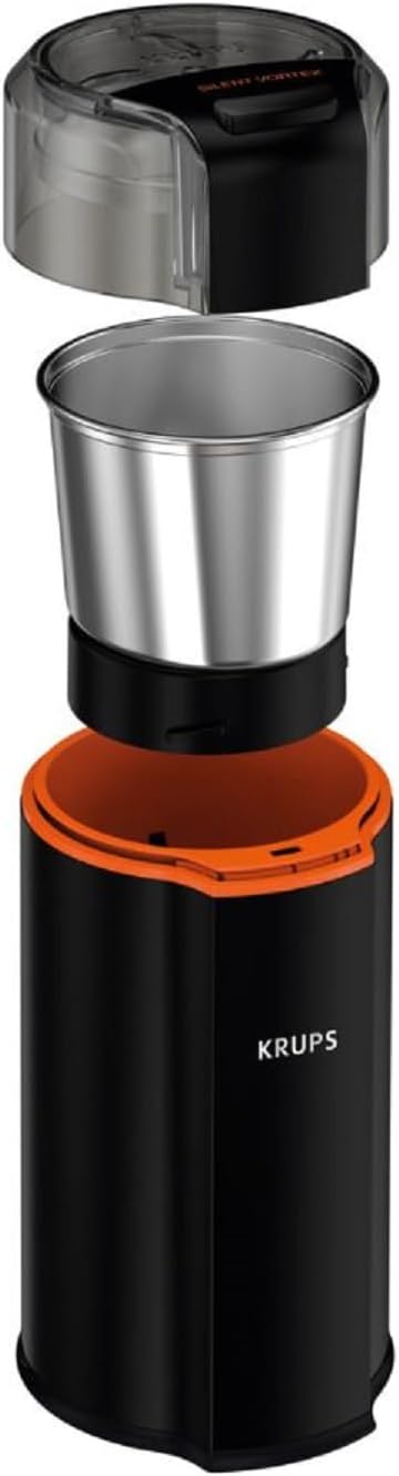 KRUPS Precision Electric Coffee Grinders, 3 oz Capacity, 200W Motor, Stainless Steel Blades for Uniform Grinding of Beans, Herb and Nuts, Coffee and Spice Grinder Electric, (Black)