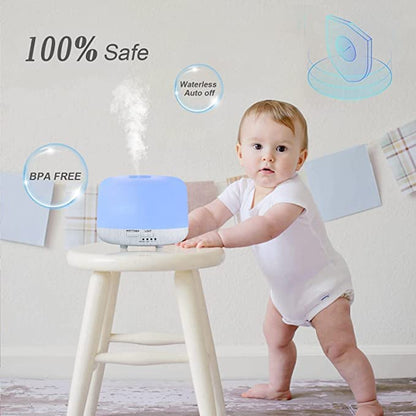 Oil Diffuser Humidifier 300ML,Electric Ultrasonic Air Aroma Diffusers Vaporizer,Scent Mist Defuser with Remote,Auto-Off,7led Color Changing Light for Large Bed Room,Home,Office