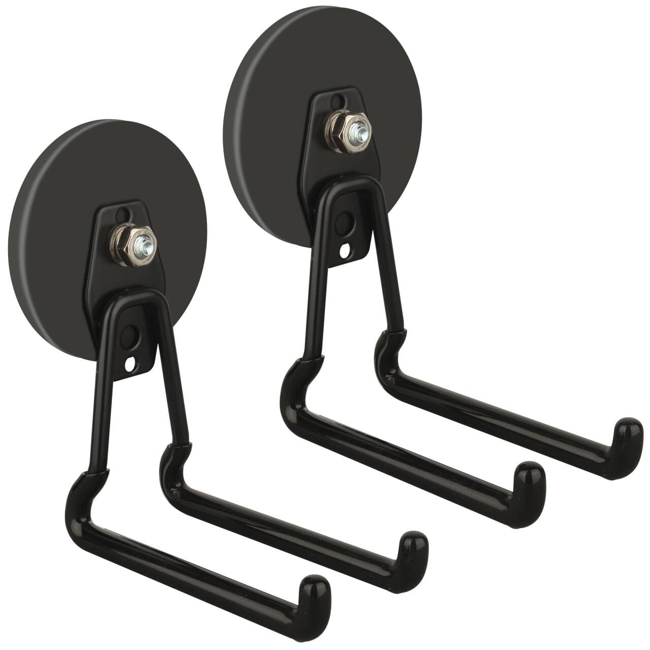 ULIBERMAGNET New Updated Gaint Magnetic Hooks,2 Pack Heavy Duty Large Magnetic Hooks for Extension Cord, Cable, Hose, Power Cord,Rope,Drill,Jig Saw,Circular Saw,Garden Lawn Tools (Black/3.46inch)
