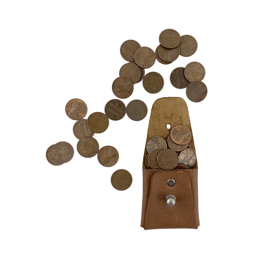 Hide & Drink, Leather Minimalist Coin Pouch, EarPods Case, SD Card Holder, Wallet and Cash Organizer, Handmade Includes 101 Year Warranty (Single Malt Mahogany)