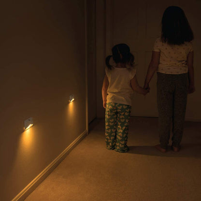 Beams MB710A 15 Lumen Amber LED Sleep Friendly Wireless Battery Powered Motion Sensing Nightlight, 3-Pack, White
