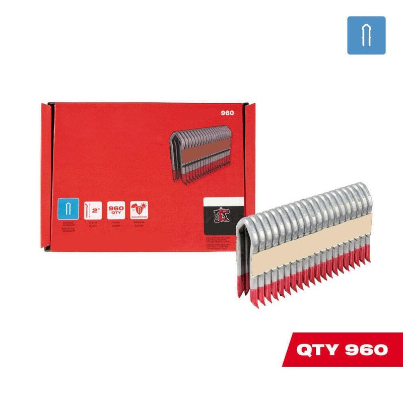 Milwoukee for Milwaukee MPU2-960 2"" 9 Gauge Hot Dipped Galvanized Staples,Fence Stapler,Cable Staples - 960 PC