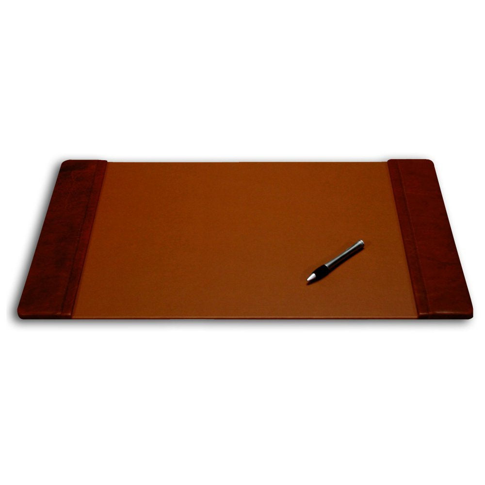 DACASSO Leather Desk Pad with Side Rails - Luxury Leather Desk Blotter for Writing - Executive Desk Surface Protector - (Mocha, 25.5 x 17.25)