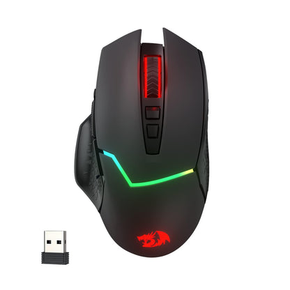 Redragon M690 PRO Wireless Gaming Mouse, 8000 DPI Wired/Wireless Gamer Mouse w/Rapid Fire Key, 8 Macro Buttons, Ergonomic Design for PC/Mac/Laptop, White