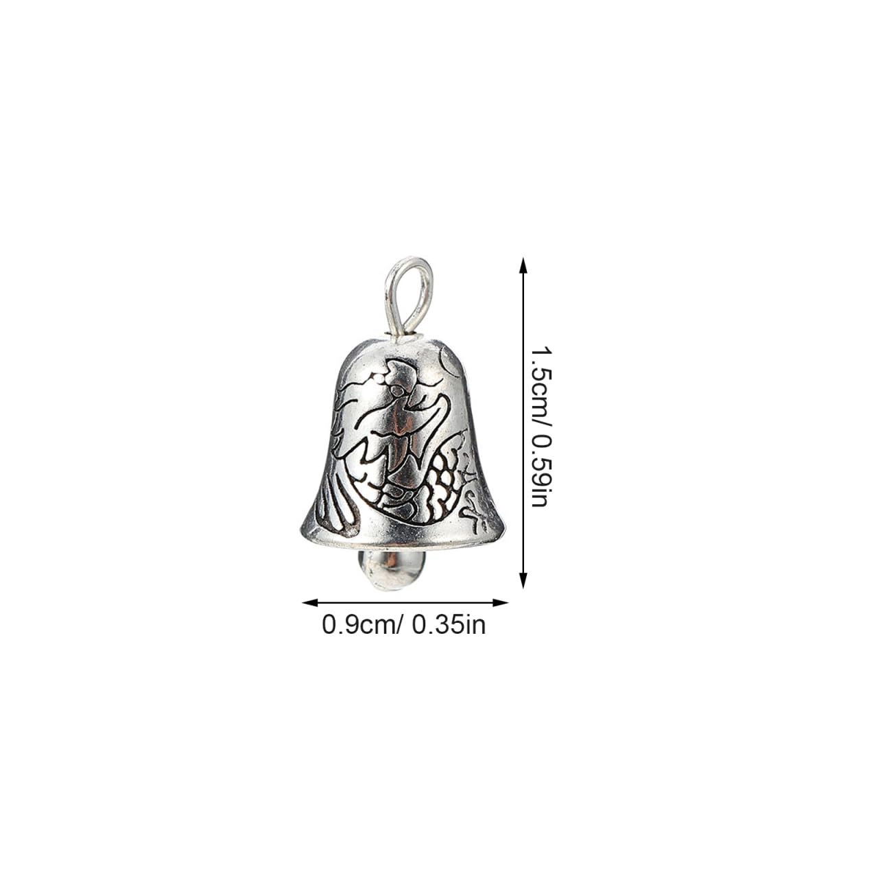 EXCEART 20pcs Tibetan Silver Bell Charms Pendants Antique Christmas Jingle Bells Spacer Beads for Door Hangers Xmas Tree Pendant Wreath Decor Holiday Jewelry Making