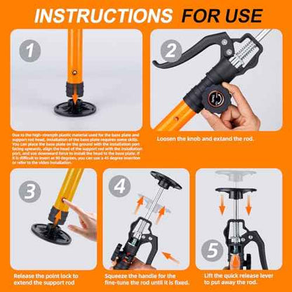 Cabinet Jack for Installing Cabinet Support Rod 3rd Hand Support System Adjustable Support Pole,Extend from 45.2 inch to 114.2 inch,Orange 2 Packs