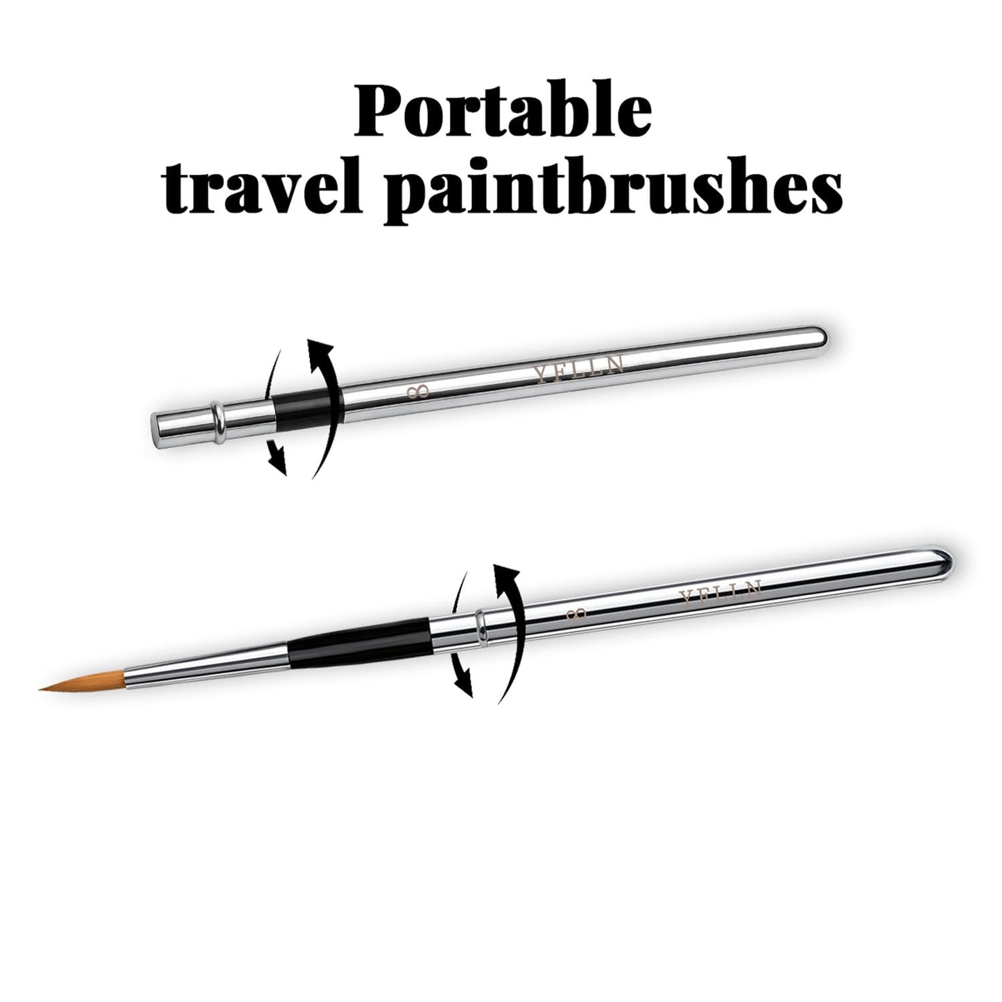 Travel Watercolor Brushes, Travel Kit with Leather Pouch Perfect for Watercolor Acrylics Gouache Ink Painting
