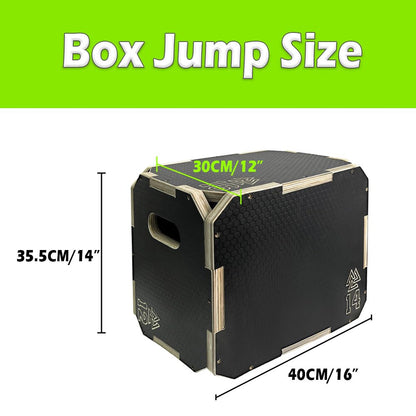 3 in 1 Non-Slip Wooden Plyometric Jump Box Adjustable Box Jumps for Home Gym Step-Ups Training