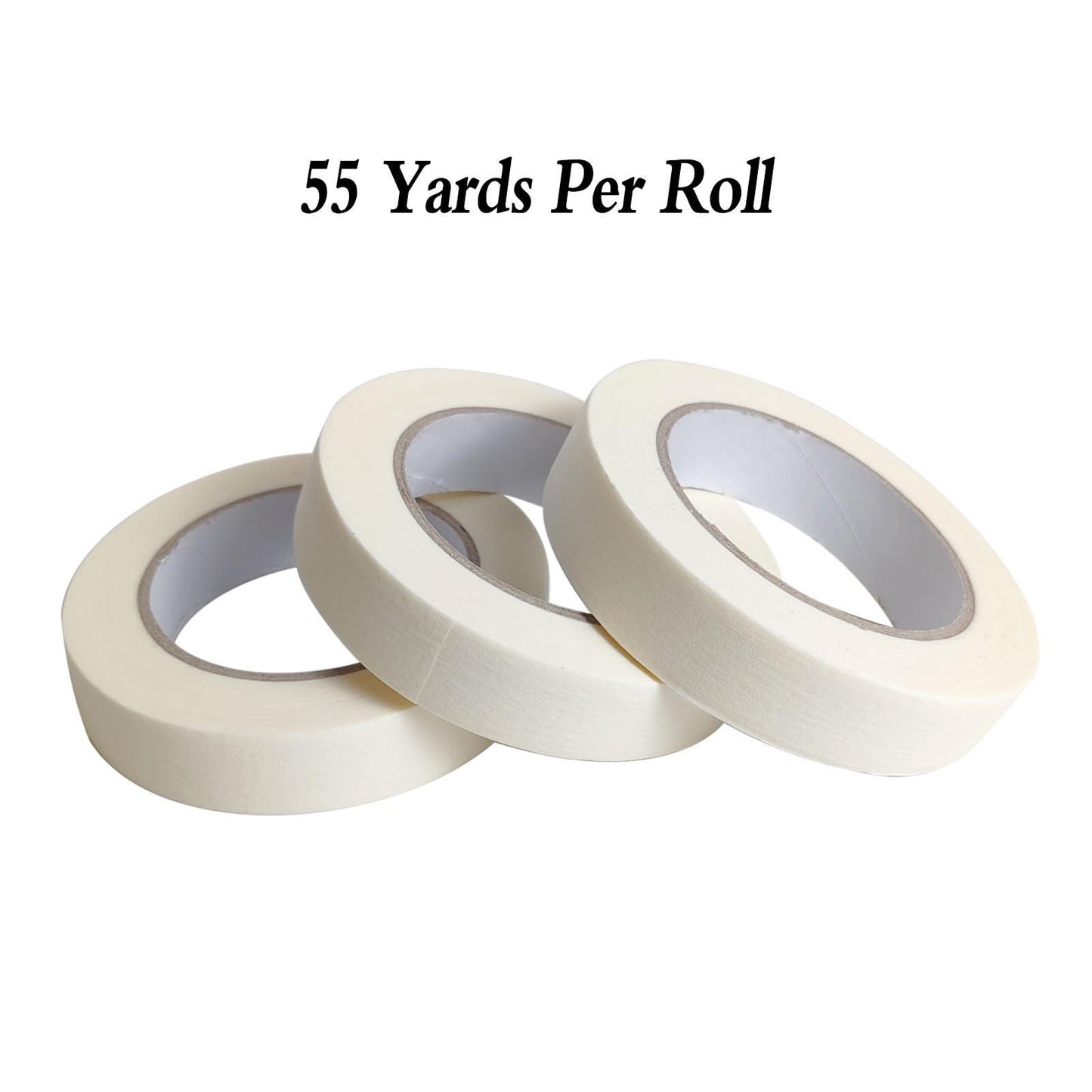 Lazybug studio Masking Tape 0.75 Inch, 12 Pack White Masking Tape, 3/4 Inch x 55 Yards x 12 Rolls，660 Yards in Total