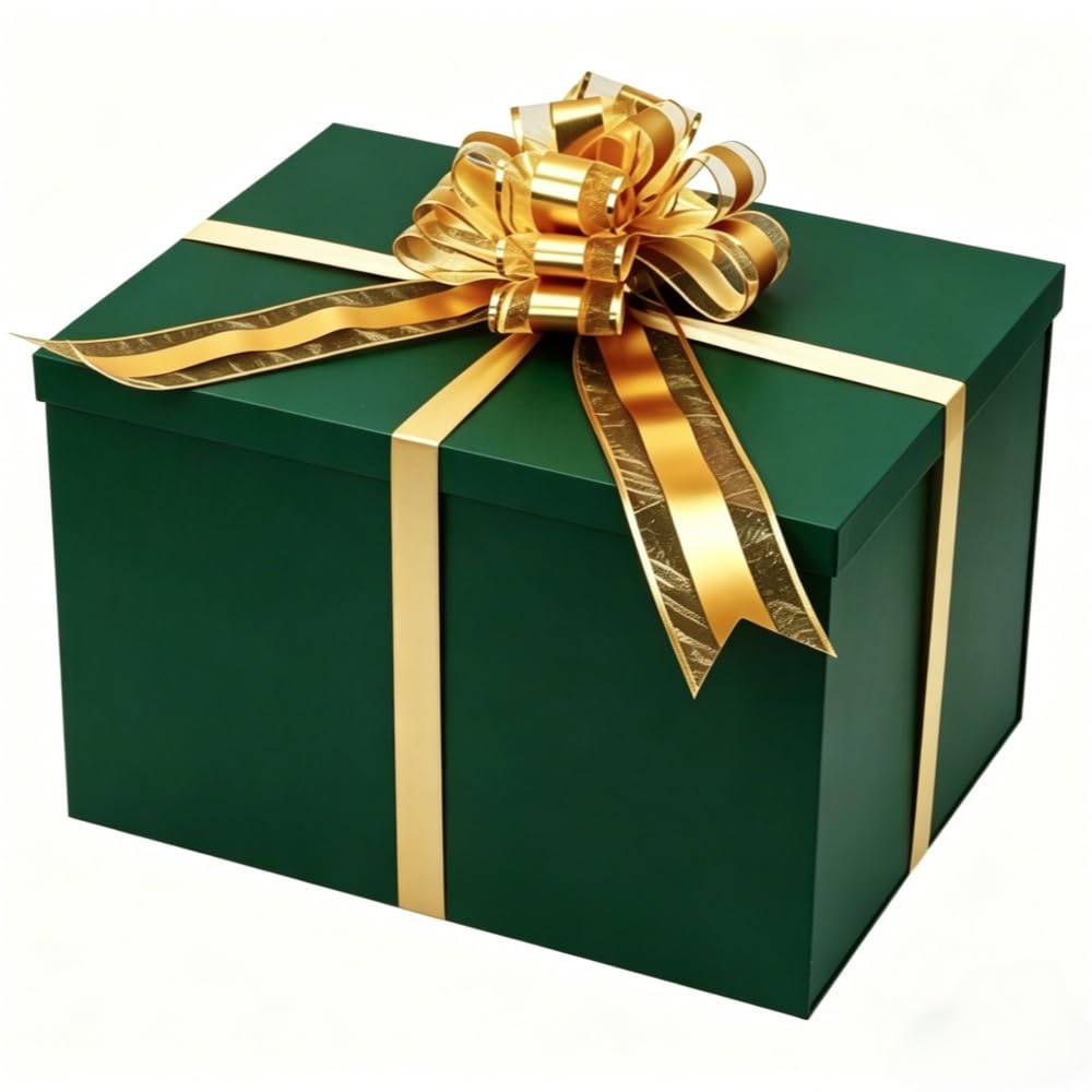 UoeRing Green Extra Large Gift Box 1Pcs 17x13x11 inch,luxury Gift Box with Lid for Birthday Christmas Valentine's Day Mother's Day (Includes Pull Bows,Card,Envelope,Filler)