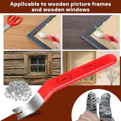 Glazier Point Driver with 150 Push Points and 2 Finger Tips, Glazier Point Drill Tool for Glass Frames, Pictures and Cross Stitch