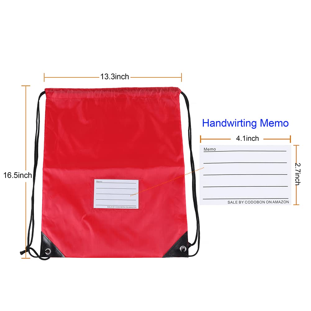 20 Pcs Drawstring Bags,Bulk Draw String Backpack, DIY Gym Sports Cinch Bag Sackpack for Women Men, Red