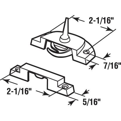 Prime-Line Products F 2762 Window Sash Lock with Keeper, Cam Action, Silver Finish