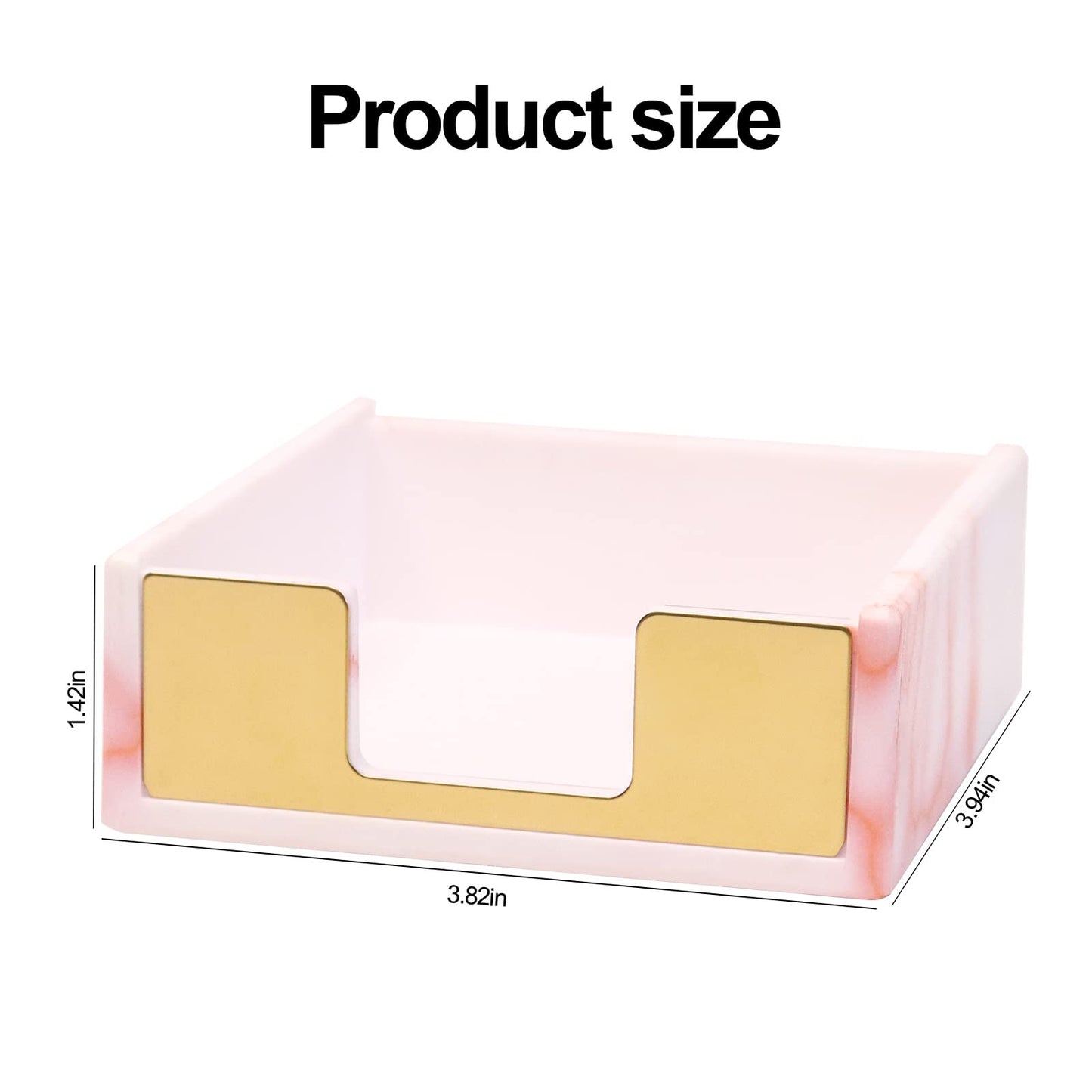 etspolt Sticky Note Holder Marble Pink Sticky Note Dispenser Acrylic Notepad Holder Sticky Note Pad Holder for Desk Organizer Office Supplies