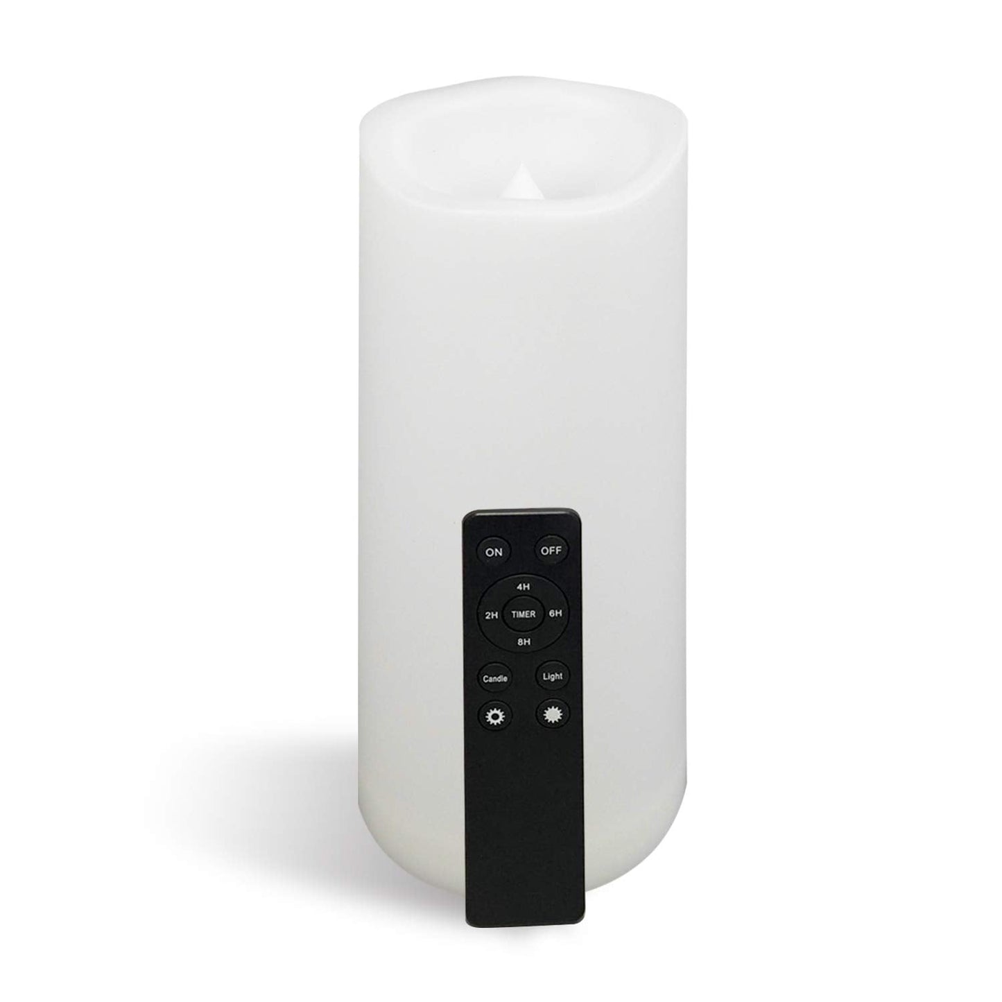 CANDLE CHOICE Waterproof Outdoor Battery Operated Flameless Candle Remote Timer Large Tall White Plastic Realistic Flickering Electric LED Pillar Lantern Garden Wedding Christmas Decorations 4”Dx10”H