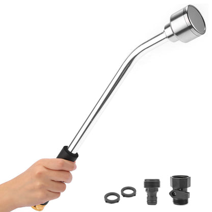 Sanpaint 18-inch Soft Rain Watering Wand with Shut Off Valve, Lightweight and Durable Metal Gentle Watering Wand Perfect for Hanging Baskets, Planters, Garden, Shrubs and Seedbed