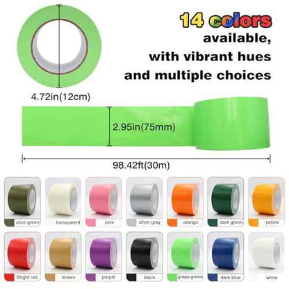 Heavy Duty Duct Tape 3 Inch X 33 Yards, 8.5 Mil Thickness, Multi Purpose White Duct Tape, No Residue, Waterproof, Tear by Hand - for Indoor Outdoor Repairs, Industrial, Professional Use
