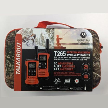 Motorola Solutions, Portable FRS, T210, Talkabout, Two-Way Radios, Rechargeable, 22 Channel, 20 Mile, Black W/Red, 2 Pack