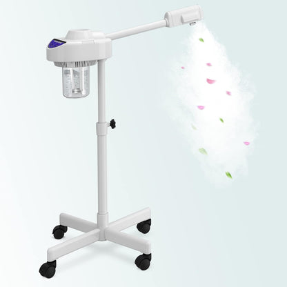 Professional Spa Ozone - Kingsteam- Stand - Facial Steamer On Wheels, for Home and Salon Use (White)
