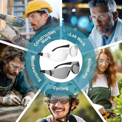 Safety Glasses ANSI Z87.1 Certified - Scratch-Resistant Protective Eyewear for Men & Women, Ideal for Construction & Shooting