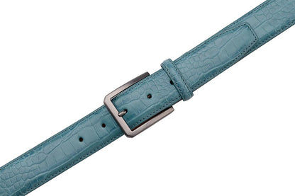 Fabio Valenti Belts for Men,Handmade Genuine Leather Men's Belt Classic and Fashion Designs(Teal,36/38)