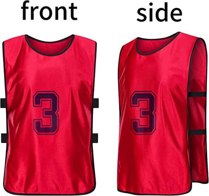 Soccer Practice Vests - 24 Pcs Lightweight Numbered Team Pennies for Men & Youth Training | Durable Scrimmage Jerseys