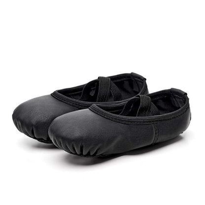 Stelle Ballet Shoes for Girls Toddler Ballet Slippers Soft Leather Boys Dance Shoes for Toddler/Little Kid/Big Kid(Black, 6MT)