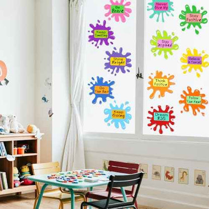 Large 11" Motivational Inspirational Floor Stickers for Classroom Decorations, Positive Saying Hopscotch Game Floor Decals, Back to School Wall Decor Sticker Decal for Kindergarten Preschool (B)