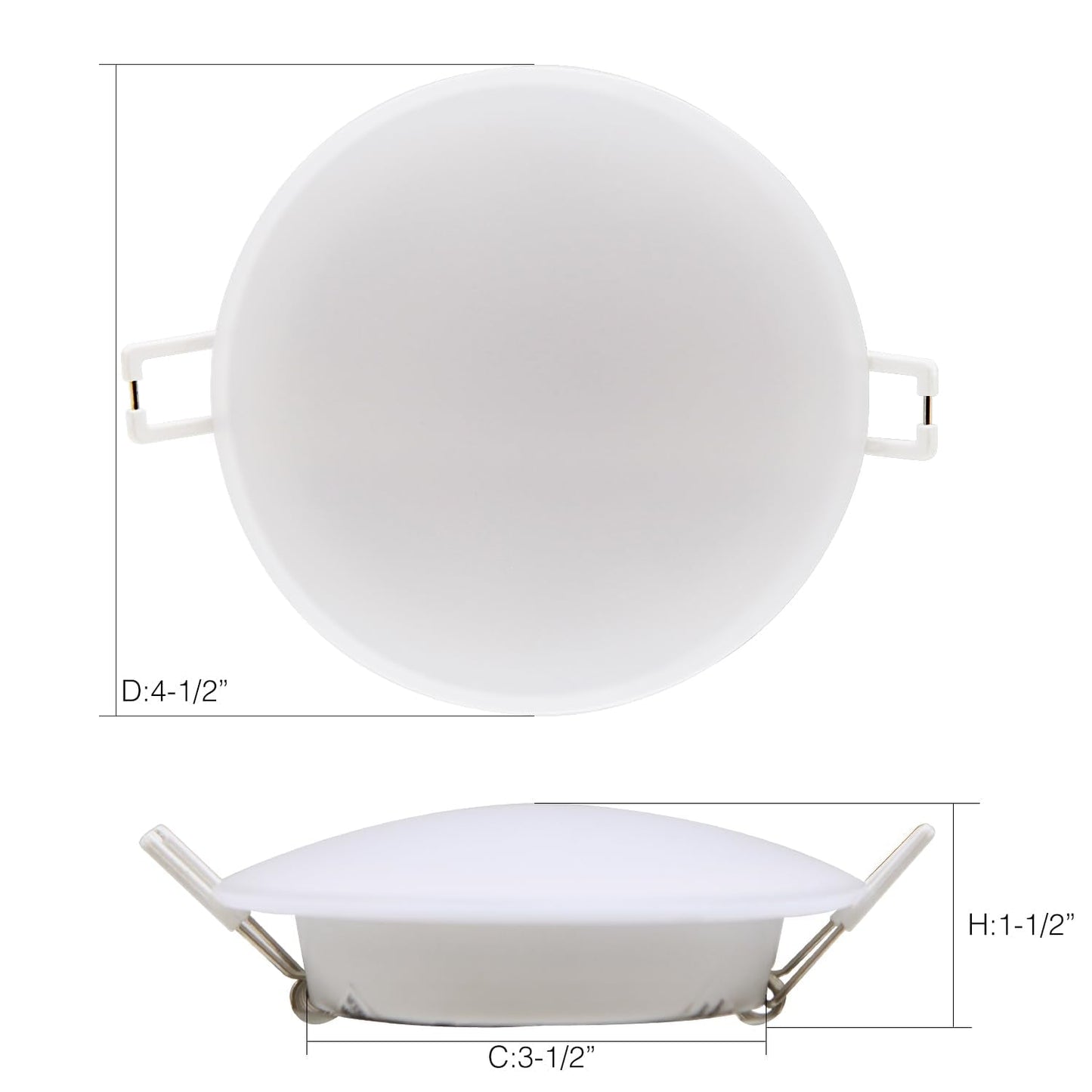 Homdec RV LED Recessed Down Light, 4.5 Inch, 12V Puck Light, Metal, 3500K Warm White, Model RVR4HN-34,