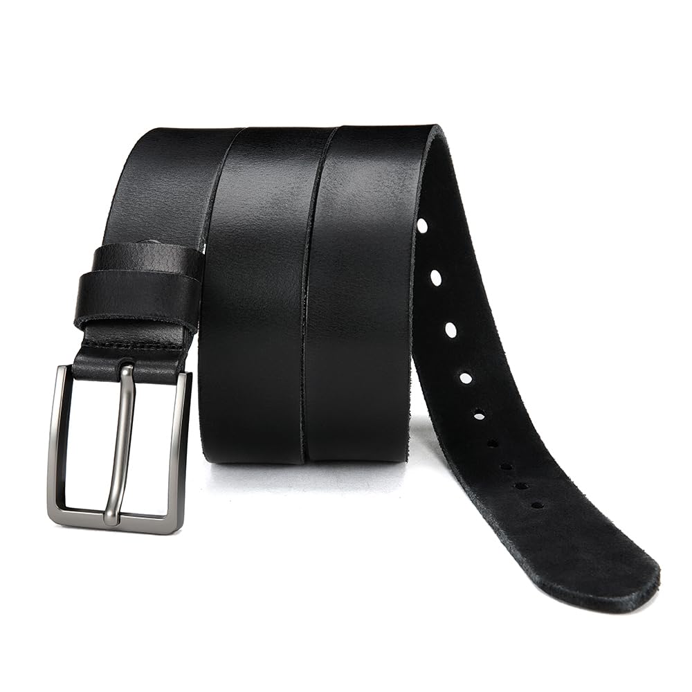 DOOPAI Men's Genuine Leather Casual Belt -Full Grain Leather Belt for Men- 1.5" Handmade Jeans Belt with Gift Box