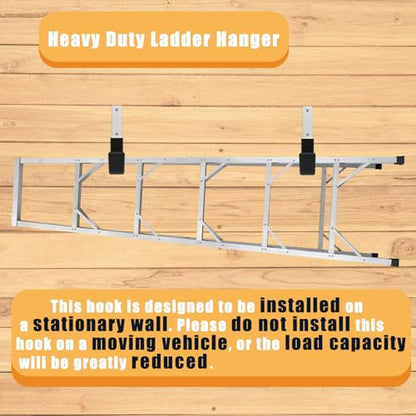 Heavy Duty Utility Hooks - Wall Mount, Hooks for Garage, Hose, Bike, Ladder, Leaf Blower Hanger (6 Medium)