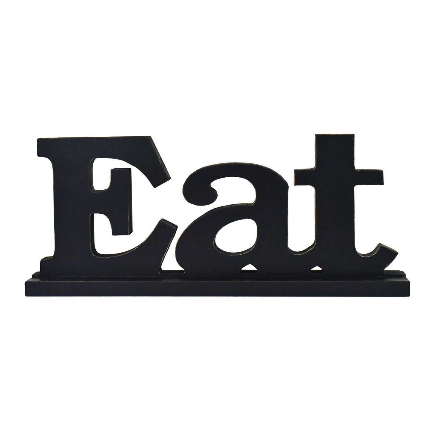 E-view Wooden Family Sign for Home Decor - Decorative Letters Tabletop Word Plaque Home Décor Accents (Eat)