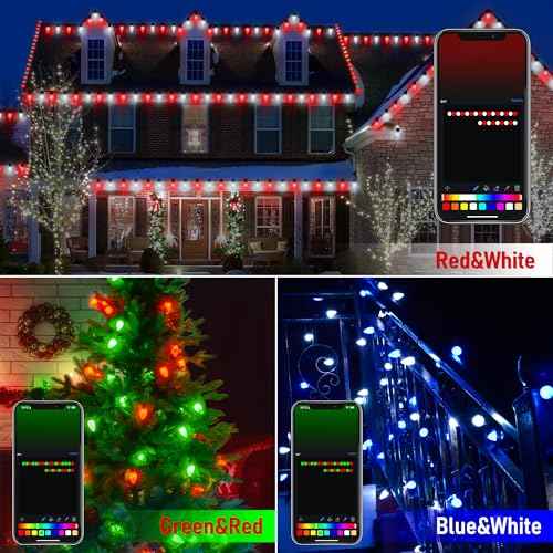 100LED 79 FT Smart C9 Christmas String Lights App Control 105 Modes Plug in Fairy Twinkle String Lights Schedule Function Waterproof Extendable for Indoor Outdoor Wedding Party Christmas Decorations