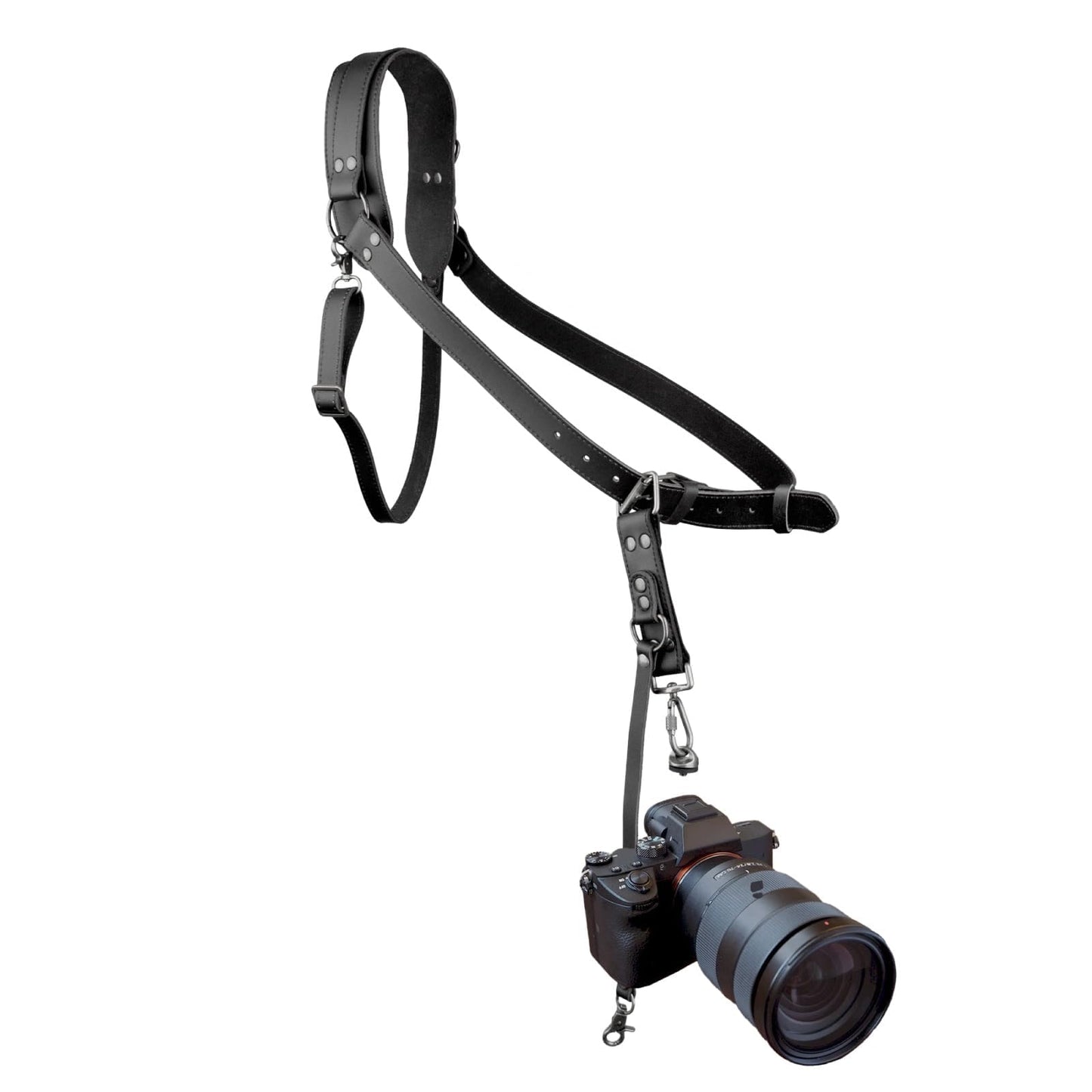 4J LEDR Leather Camera Strap,Single Camera Shoulder Harness for One Camera,Professional Camera Harness for Photographers,Camera Strap Crossbody Quick Release Gear DSLR/SLR,Camera Accessories,Black