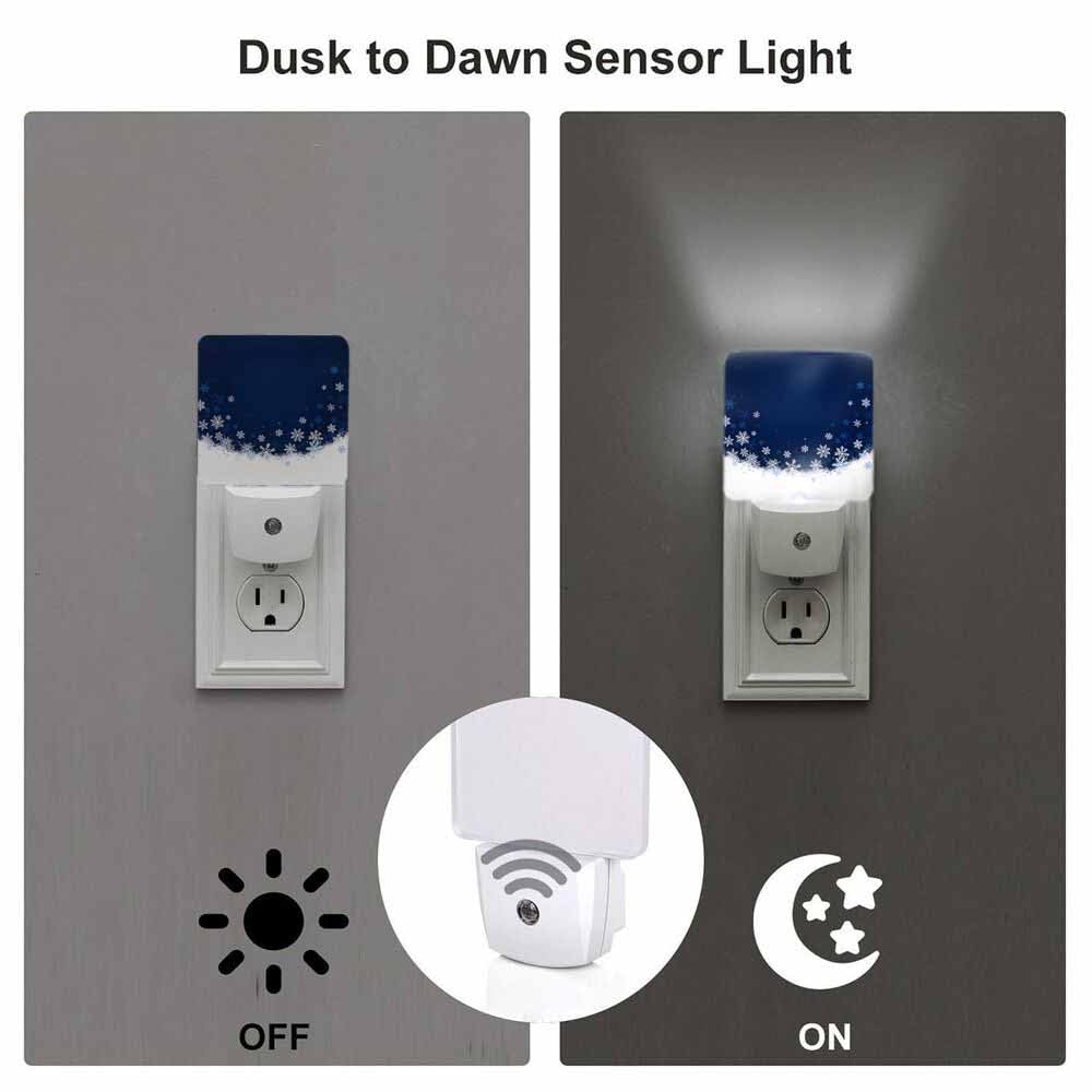CNupgoS Snowflakes Night Light Plug-into Wall Merry Christmas A Snowy Winter Nightlight Lamp with Dusk to Dawn Sensor, Led Lamp 0.5W Energy Efficient for Home Decor