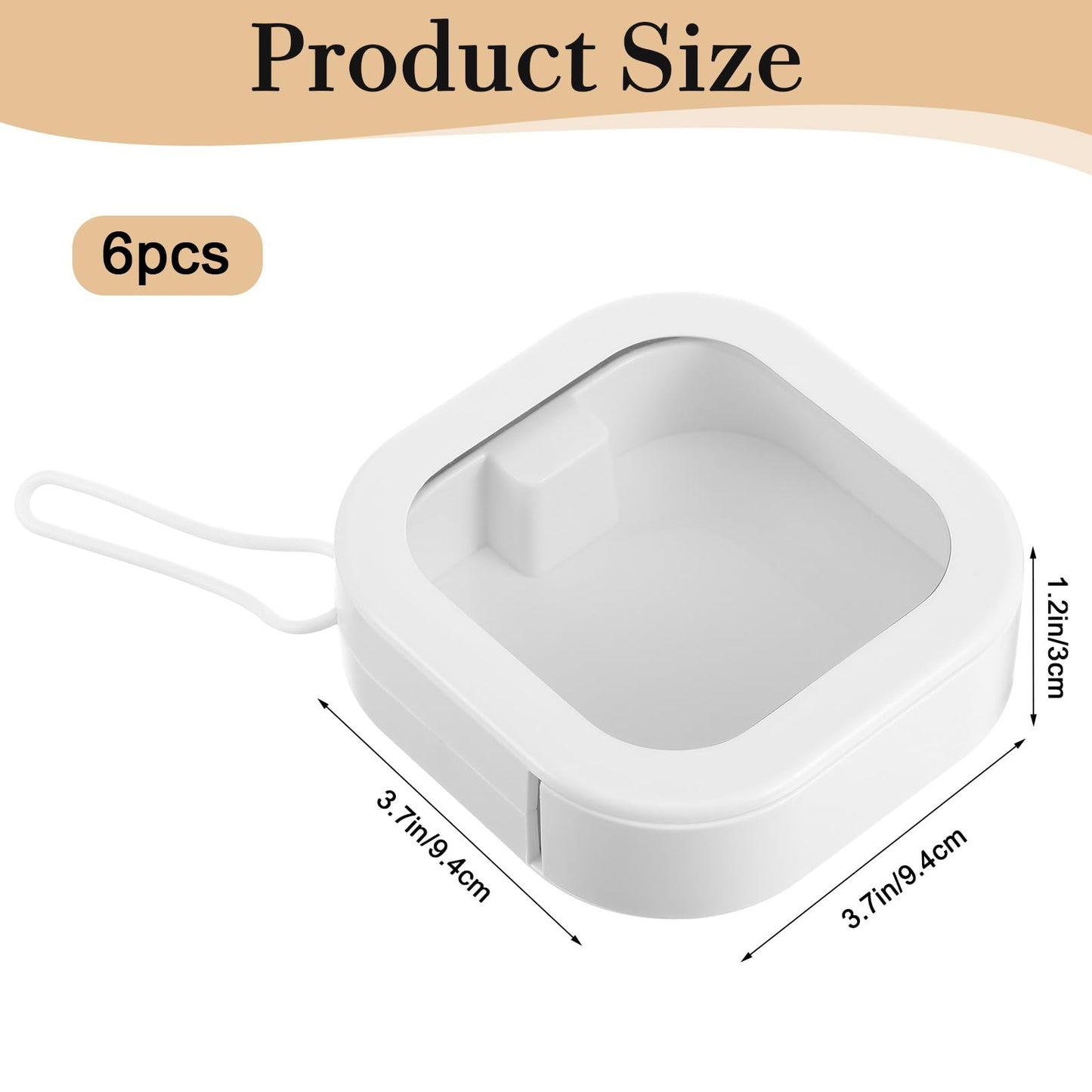 kenaeooe 6 PCS White Hair Tie Organizer Portable Qtip Travel Case Storage Box for Hair Clips, Jewelry, Cotton Swabs Dispenser, Stackable Small Bathroom and Vanity Accessories Container