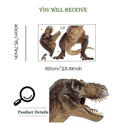 Fierce Tyrannosaurus Rex Dinosaurs Wall Stickers, sacinora Wild Animal Wall Decals Removable Vinyl Peel and Stick for Kids Boy Nursery Living Room Bedroom Children's Room Playroom Art Decorations