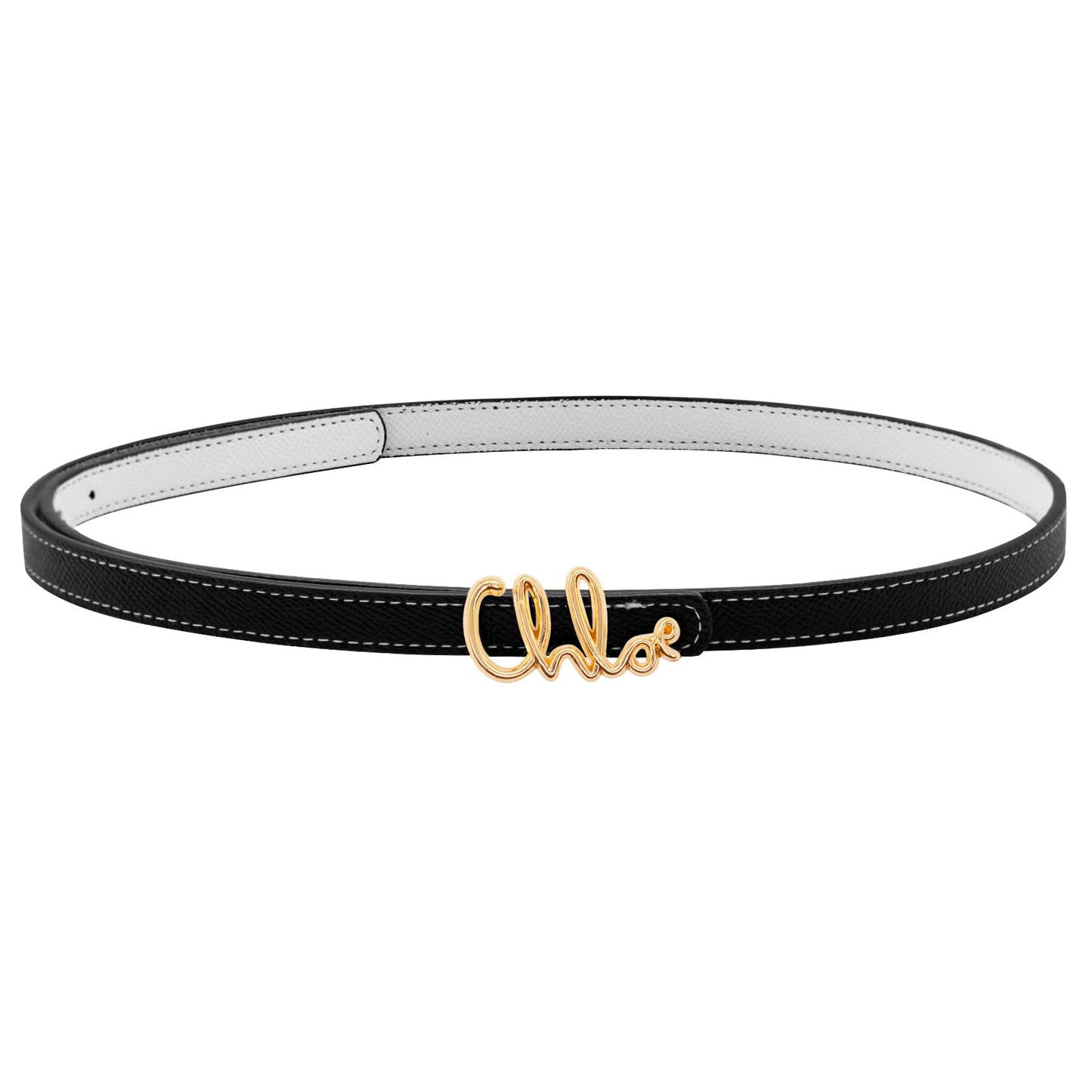 LJCZKA Faux Hide Waist Strap Double Sided for Ladies, Adjustable Hip Band with Golden Clasp for Daily Outfit Casual Wear (BlackGold)