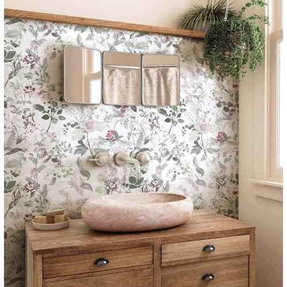 Erfoni 17.7"x118" Floral Peel and Stick Wallpaper Boho Floral and Leaf Contact Paper for Cabinets Decorative Wallpaper Flower Modern DIY Self Adhesive Removable Wall Paper Covering Bedroom Wall Vinyl