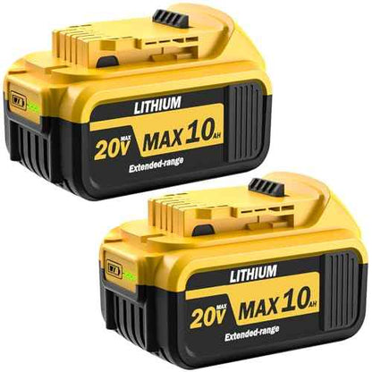 2-Pack 10000mAh Replacement for Dewalt 20V Max Battery, High-Capacity Battery Compatible with Dewalt DCB207/DCB206/DCB204/DCB203/DCB201/DCB200 Series 20V Power Tools & Chargers