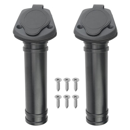 WMYCONGCONG 2 PCS Kayak Deck Fishing Rod Holder Plastic Flush Mount Fishing Boat Rod Holder w/Cap Cover for Kayak Boat Canoe